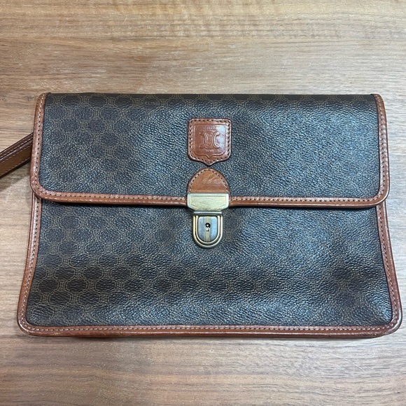 Vintage Celine Macadam canvas clutch bag - Picture 1 of 16